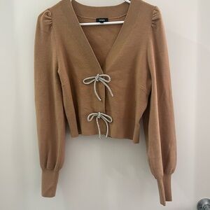 Express Bow Jeweled Sweater Size Small